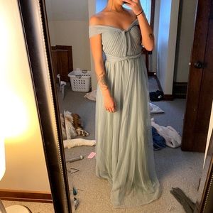 birdy grey bridesmaids sage green convertible dress size 4